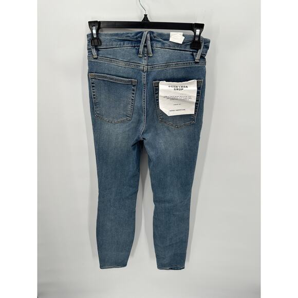 GOOD AMERICAN NWT Good Legs Crop Distressed Jean in Blue261 // 0 - Picture 12 of 14